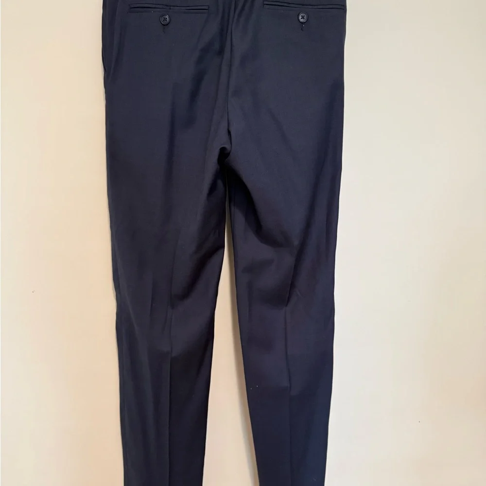 Jos A Bank Wool Navy Blue Staight Dress Pants, size 32/32